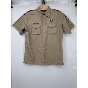 Boy Scouts Of America ‎ Uniform Shirt w/ Patches L  good condition